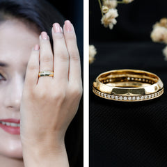 Natural Diamond Wide Eternity Band Ring with Textured