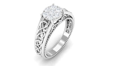 0.50 CT Real Diamond Celtic Knot Band Ring in Gold