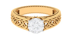 0.50 CT Real Diamond Celtic Knot Band Ring in Gold