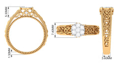 0.50 CT Real Diamond Celtic Knot Band Ring in Gold