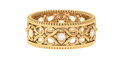 Vintage Inspired Real Diamond Wedding Band Ring