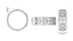 Vintage Inspired Real Diamond Wedding Band Ring