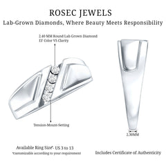 Lab Grown Diamond Mens Wide Wedding Band