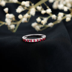 Real Ruby Semi Eternity Ring