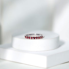 Real Ruby Semi Eternity Ring