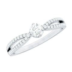 Diamond Solitaire Engagement Ring With Split Shank