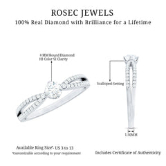 Diamond Solitaire Engagement Ring With Split Shank