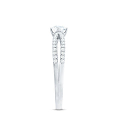 Diamond Solitaire Engagement Ring With Split Shank