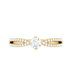 Diamond Solitaire Engagement Ring With Split Shank