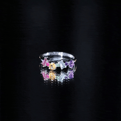 3/4 CT Colorful Multi Gemstone Promise Ring
