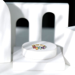 3/4 CT Colorful Multi Gemstone Promise Ring