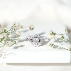 Certified Moissanite Bezel Set Engagement Ring