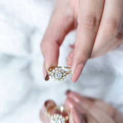 Certified Moissanite Bezel Set Engagement Ring
