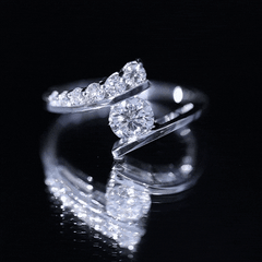6 MM Certified Round Moissanite Bypass Engagement Ring