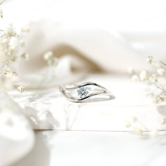 Certified 6 MM Round Moissanite Solitaire Ring with Tension Setting