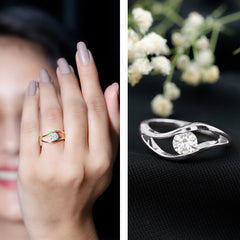Certified 6 MM Round Moissanite Solitaire Ring with Tension Setting