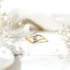 Certified 6 MM Round Moissanite Solitaire Ring with Tension Setting