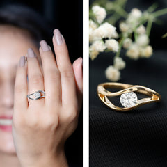 Certified 6 MM Round Moissanite Solitaire Ring with Tension Setting