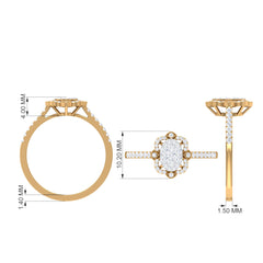 3/4 CT Diamond Solitaire Illusion Art Deco Ring