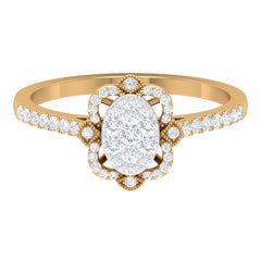 3/4 CT Diamond Solitaire Illusion Art Deco Ring