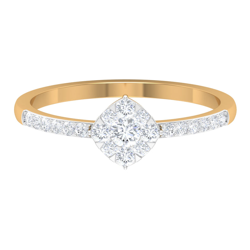 Certified Diamond Engagement Ring in Illusion Setting