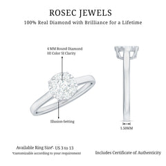 Natural Diamond Promise Ring in Illusion Set