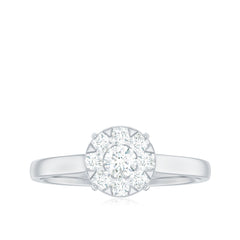 Natural Diamond Promise Ring in Illusion Set