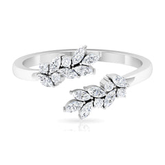 Nature Inspired Diamond Leaf Wrap Ring for Women