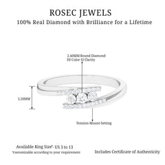 Round Diamond Three Stone Promise Ring