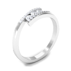 Round Diamond Three Stone Promise Ring