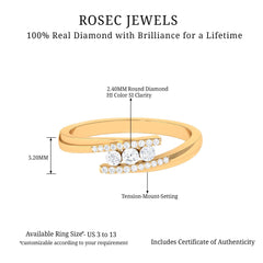 Round Diamond Three Stone Promise Ring