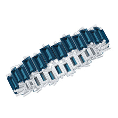 Baguette London Blue Topaz Zig Zag Wedding Ring
