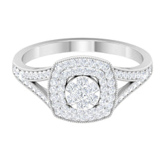 Vintage Looking Diamond Engagement Ring with Split Shank