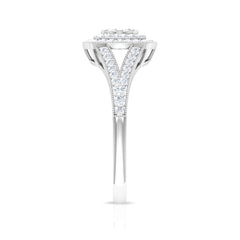 Vintage Looking Diamond Engagement Ring with Split Shank