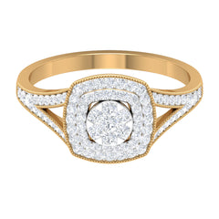 Vintage Looking Diamond Engagement Ring with Split Shank
