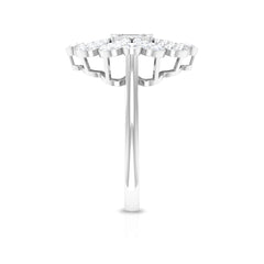 Natural Diamond Statement Engagement Ring in Illusion Set
