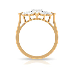 Natural Diamond Statement Engagement Ring in Illusion Set