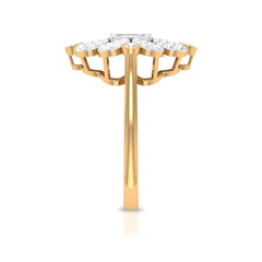 Natural Diamond Statement Engagement Ring in Illusion Set