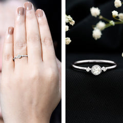 Minimal Diamond Promise Ring in Bezel Setting