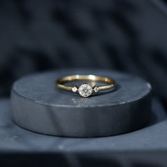 Minimal Diamond Promise Ring in Bezel Setting