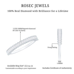 Natural Baguette Diamond Half Eternity Ring for Anniversary