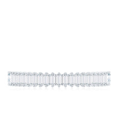 Natural Baguette Diamond Half Eternity Ring for Anniversary