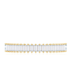 Natural Baguette Diamond Half Eternity Ring for Anniversary