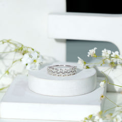 Marquise and Round Moissanite Half Eternity Ring