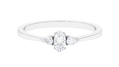 Real Diamond 3 Stone Promise Ring for Valentines