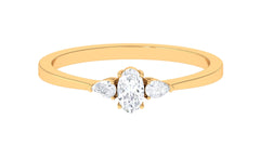 Real Diamond 3 Stone Promise Ring for Valentines