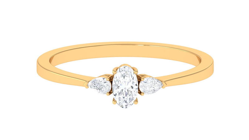 Real Diamond 3 Stone Promise Ring for Valentines