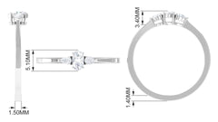 Real Diamond 3 Stone Promise Ring for Valentines