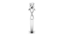 Natural Diamond Promise Ring with Crossover Shank