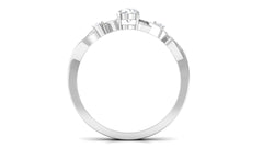 Natural Diamond Promise Ring with Crossover Shank
